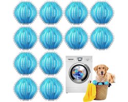SnelShoppen - Tierhaarentferner Wasmachine, Lint Ball voor Wasmachine, 12 Stuks 3.5 cm Blauw, Hoge Efficiëntie Tegen Dierlijke Haren en Pluis, Vermind