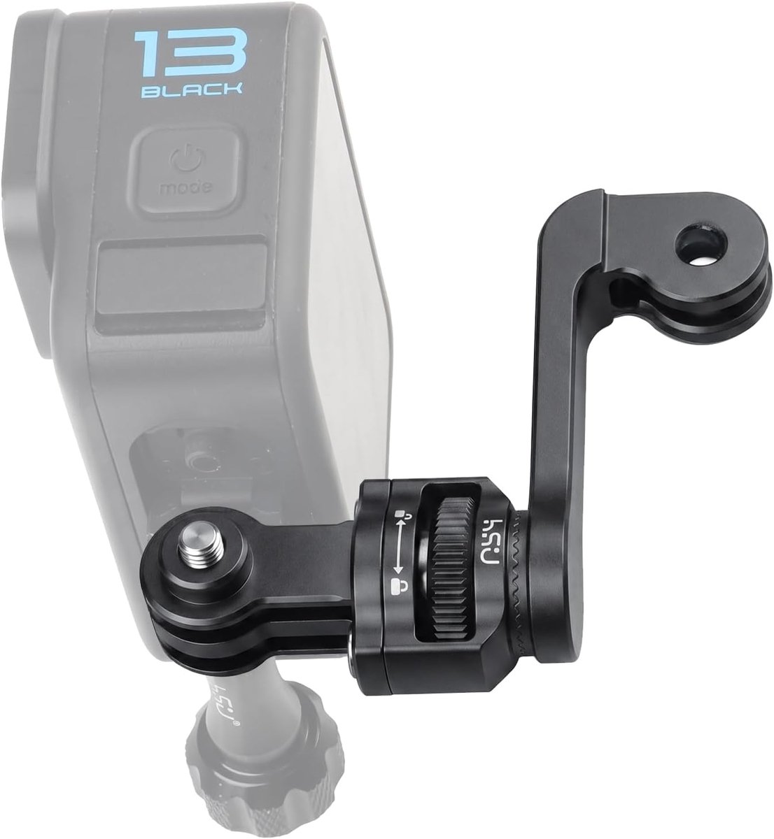SnelShoppen - HSU Action Camera Draaihouder 360° Draaibaar, Aluminium Verticale Adapter voor First-Person POV Opnames - Compatibel met GoPro, Osmo Act