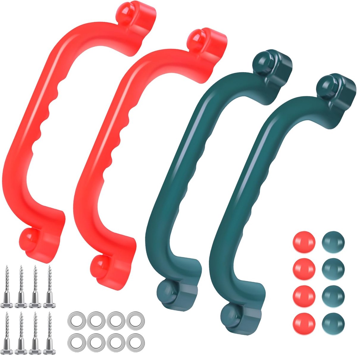 SnelShoppen - Speeltoestel Handgrepen Set - Kindveilig Klimframe Handvatten - 4 Non-Slip Veiligheidsgrepen voor Buiten & Binnen - Multikleur voor Spee