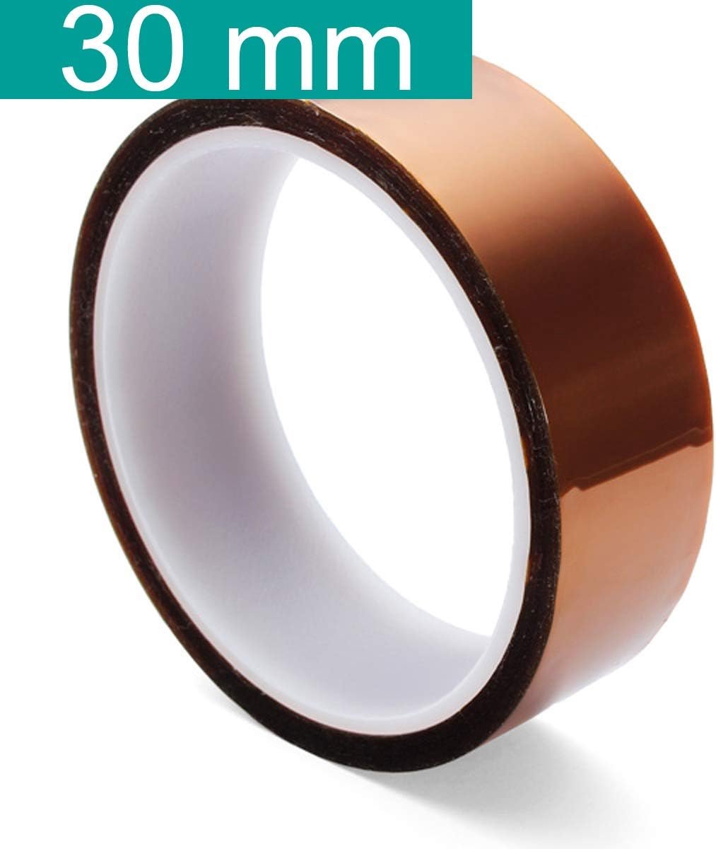 SnelShoppen - 5 Stuks 5mm 10mm 20mm 30mm 50mm 30m/100ft BGA Hoge Temperatuur Film Heat Resistant Polyimide Kapton Tape Goudkleurig met Hoge Isolatie