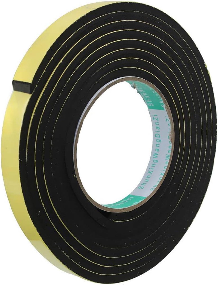 SnelShoppen - Foam Tape EVA Foam Tape Enkelzijdig Zelfklevende Waterdichte Isolatie Strips voor Deuren en Ramen, Hoge Dichtheid Schuim Sealing Tape 12