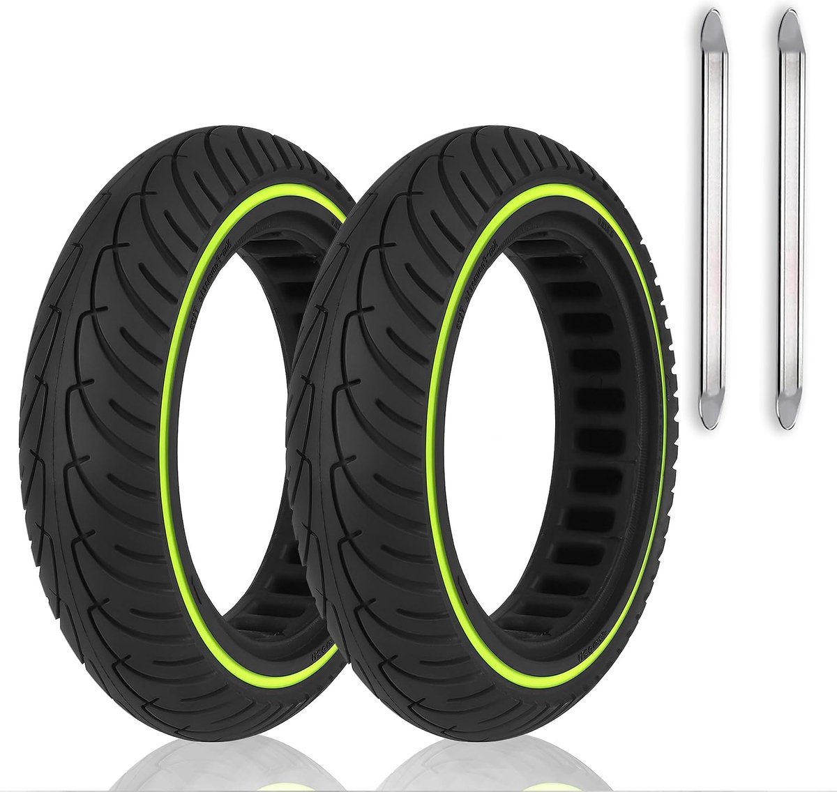 SnelShoppen - 8.5 Inch Elektrische Scooter Wielen met Verlichting, Lekbestendig, Compatibel met Diverse Modellen, Fluorescent 2U