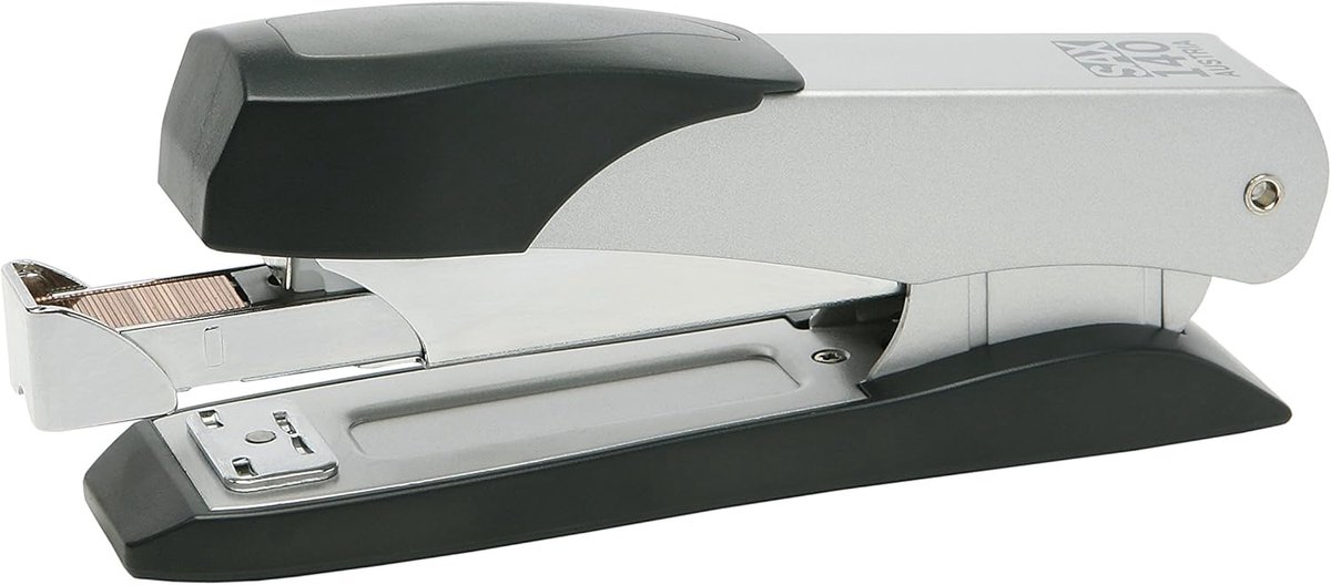 SnelShoppen - Front Loader Stapler Zilver - Nietjesmachine voor 25-45 Vellen - 70mm Invoergte - Inclusief 150 Nietjes 24/6, 200 Nietjes 26/6, 150 Niet