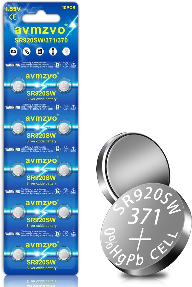 SnelShoppen - SR920SW 371 V371 AG6 LR920 Alkaline Knopfcelbatterijen, 1.5 V, Kindveilige Verpakking, Set van 10, Levensduur en Betrouwbaarheid voor Ho