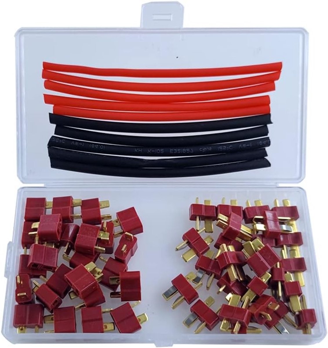25 Paar T Male Female Plug Connectors Adapter met 1m Warmtekrimpbuis voor RC Lipo Batterij en Drone Kabels