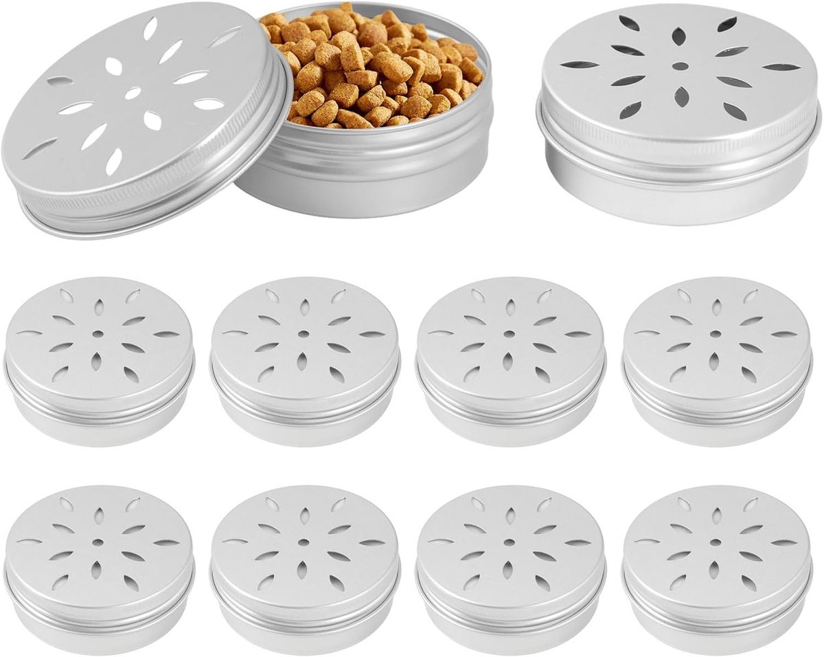 Set van 10 Aluminium Blikjes voor Geurtraining van Honden, 60 ml met Optimale Ventilatie en Trainingsaccessoires voor Effectieve Hondenopleiding