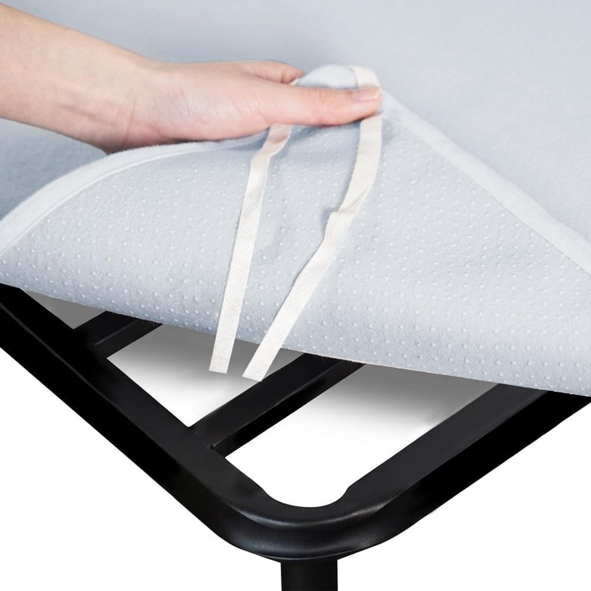 Thijox - Matrasbeschermer Eenpersoonsbed 90x200 cm - Ademend Vilten Hoes - Antislip met Hoekbanden - Geschikt voor Lattenbodem - Grijs