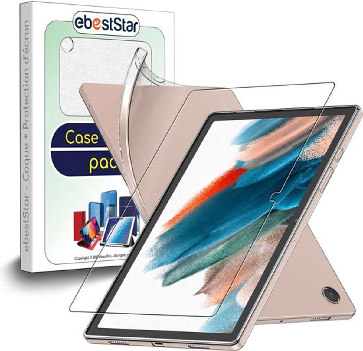 ebestStar - Hoes geschikt voor Samsung Galaxy Tab A8 10.5 (2021) SM-X200 X205, Back Cover, Beschermhoes anti-luchtbellen hoesje, Transparant + Gehard Glas