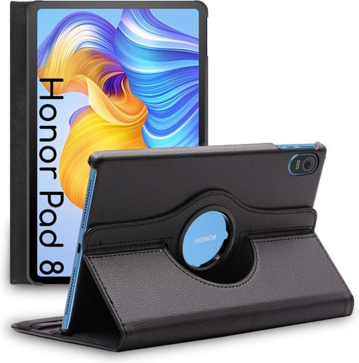 ebestStar - Hoes geschikt voor Honor Pad 8, Roterende Etui, Case, 360° Draaibaar hoesje, Zwart