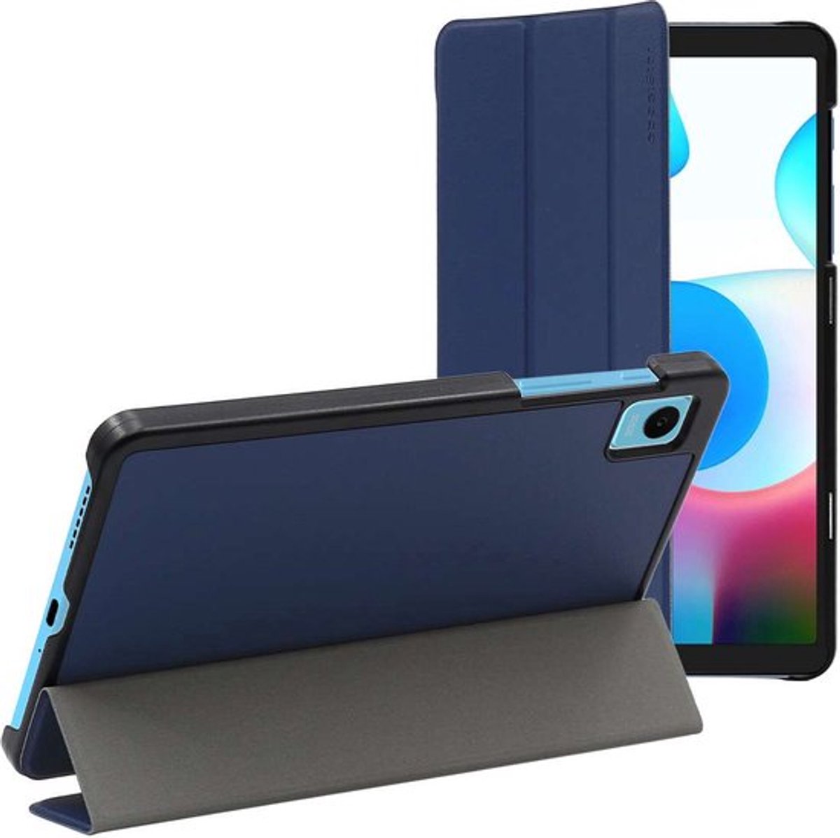 ebestStar - Hoes geschikt voor Realme Pad mini 8.7 (2022), Slanke Design PU Lederen Etui, Automatische Slaap/Wake, SmartCase hoesje, Donkerblauw
