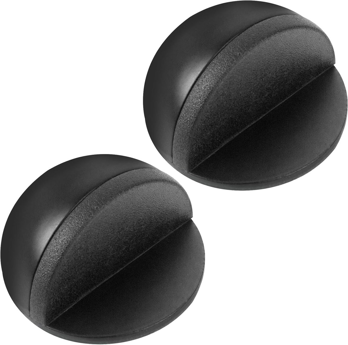 SnelShoppen - Zelfklevende Deurstopper voor Vloer, 2 Stuks Ovalen RVS Deurstopper met Rubber Buffer, Ideaal voor Badkamer, Thuis en Kantoor, 45mm x 25