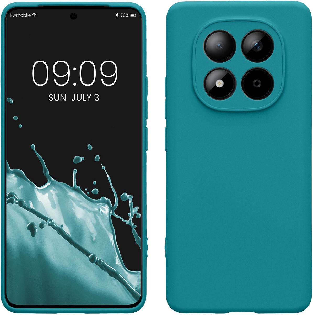kwmobile telefoonhoesje geschikt voor Xiaomi Redmi Note 15 4G / 5G / Poco M8 5G - Hoesje voor smartphone - Precisie camera uitsnede - In mat petrol