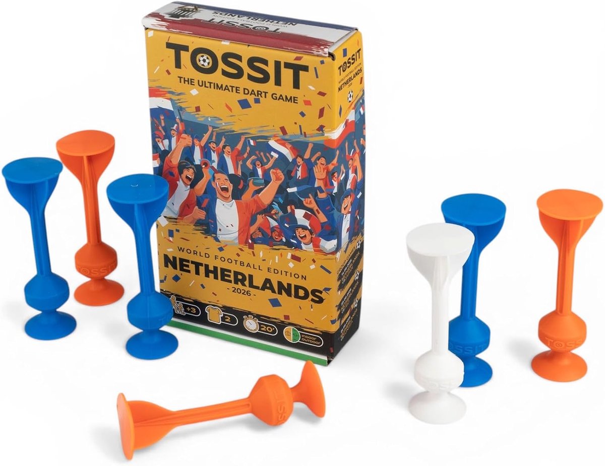 SnelShoppen - TOSSIT Werpspel met Zuignap, Leuk Spel Voor Binnen/Buiten, Alternatief Voor Darts en Petanque, Duurzaam Siliconen, Starter Pack, World F