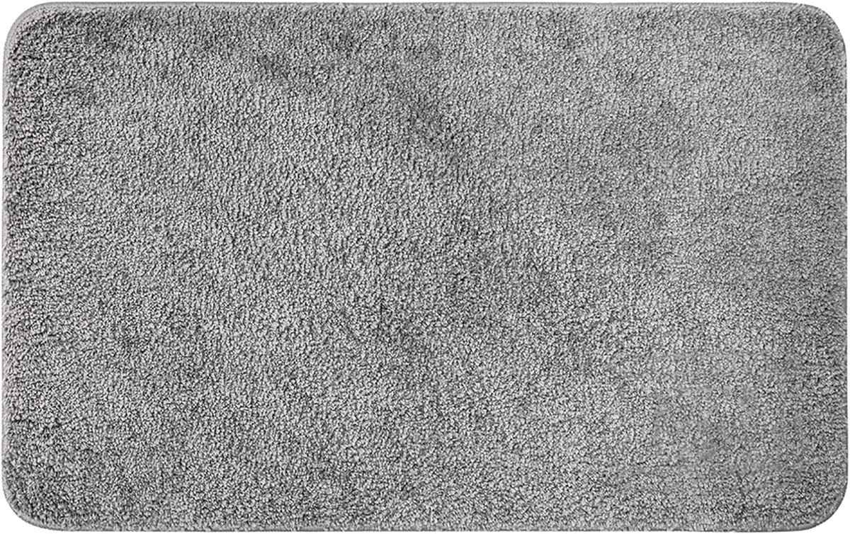 SnelShoppen - Badmatten Antislip Badkamer Mat Absorberend Microfiber Klein 40x60 cm Grijs voor Badkamer Keuken Entree