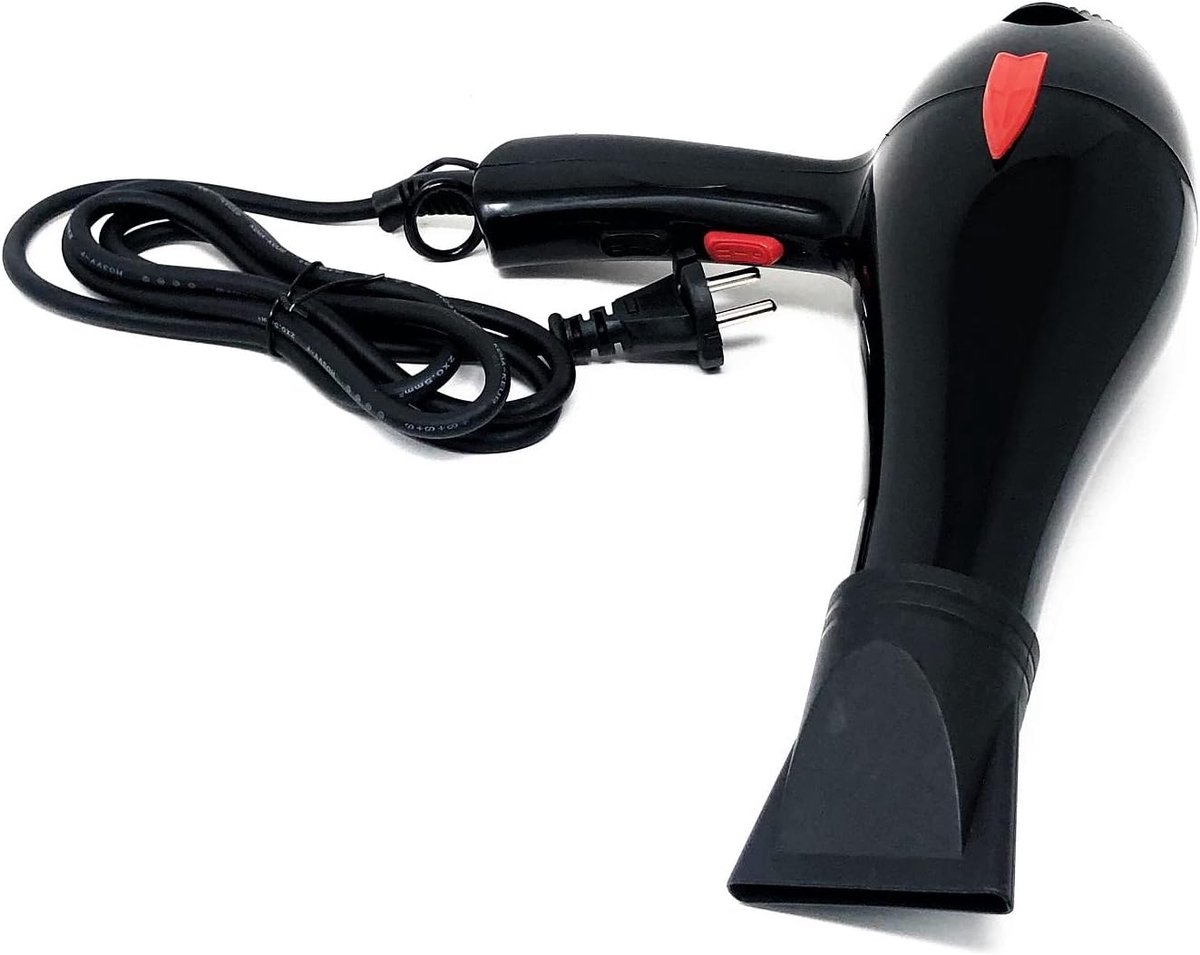 SnelShoppen - Professionele Haardroger 2000W met 2 Snelheden en Zwart Design - Krachtige Luchtdroogfunctie voor Glanzend Haar, Ideaal voor Kappers en thumbnail 3