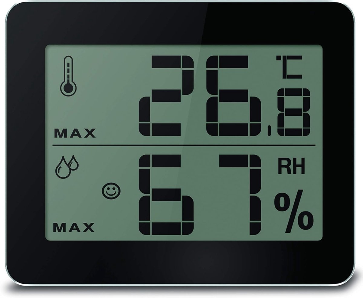 SnelShoppen - WS9450 Office Thermometer en Hygrometer met Comfort Indicator - Temperatuur- en Vochtigheidsmonitor voor Thuis en Kantoor - Compact en G