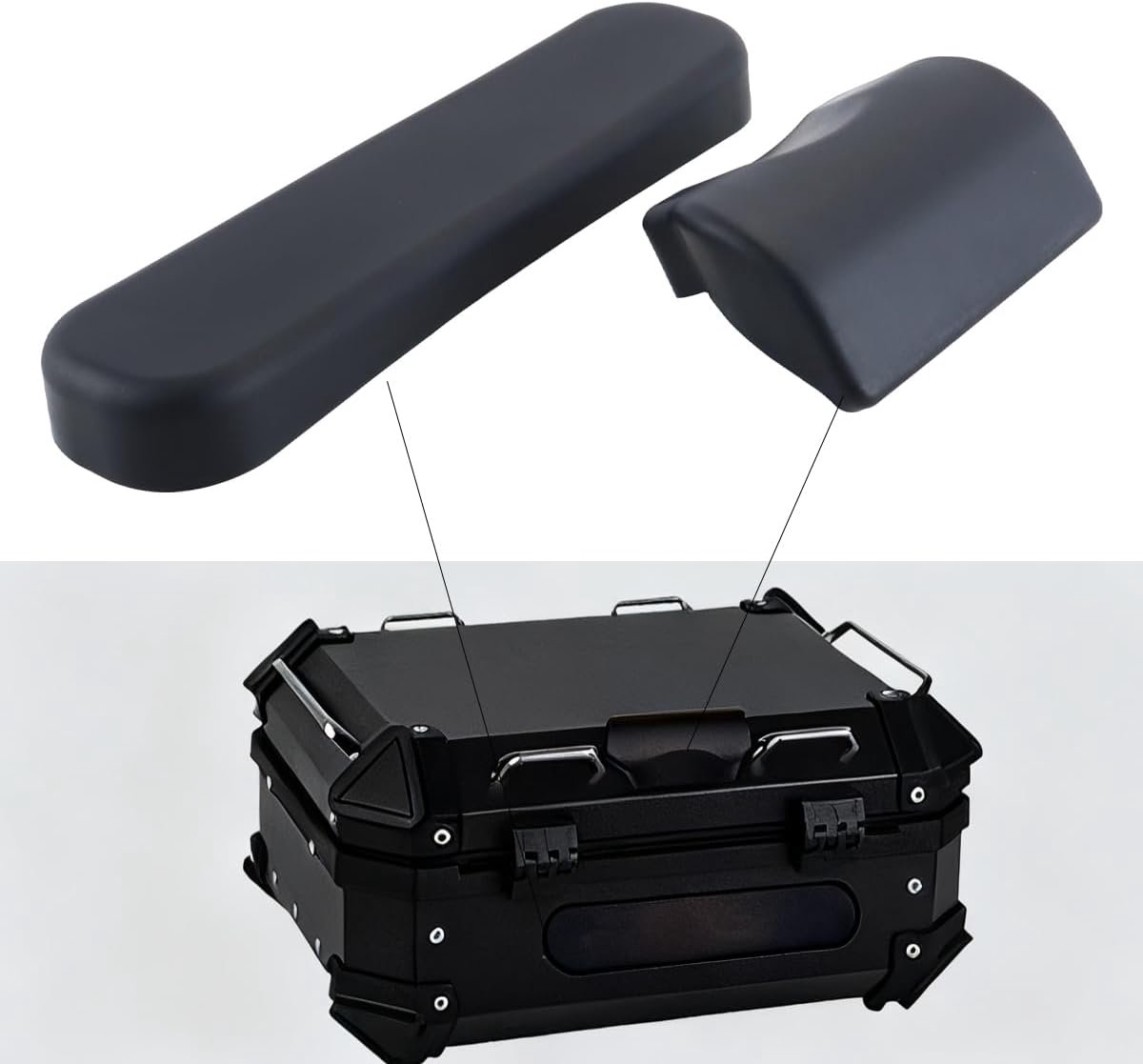 SnelShoppen - Motorcycle Top Case Backrest - Comfortabele Kussen, PU Materiaal, Modieus Design, Passagierszitje voor Lange Afstanden, Universele Gesch