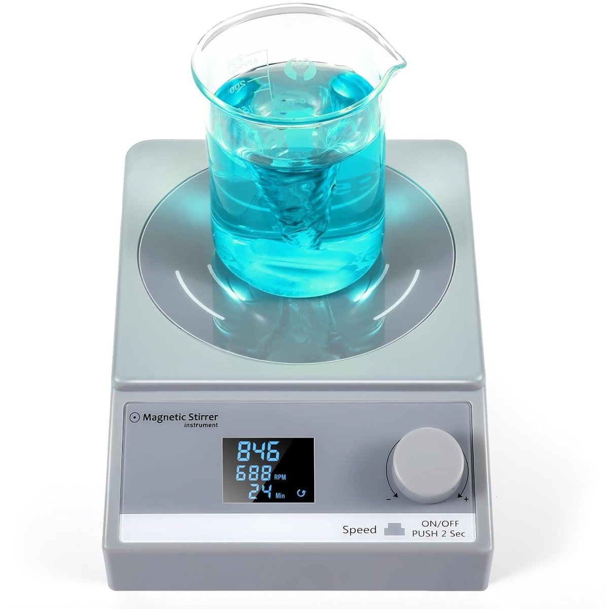 SnelShoppen - Digitale Magnetische Mixer met Timer 3.5L - LCD Display, Instelbare Snelheid 250-2000 RPM, Ideaal voor Laboratoria en Keuken