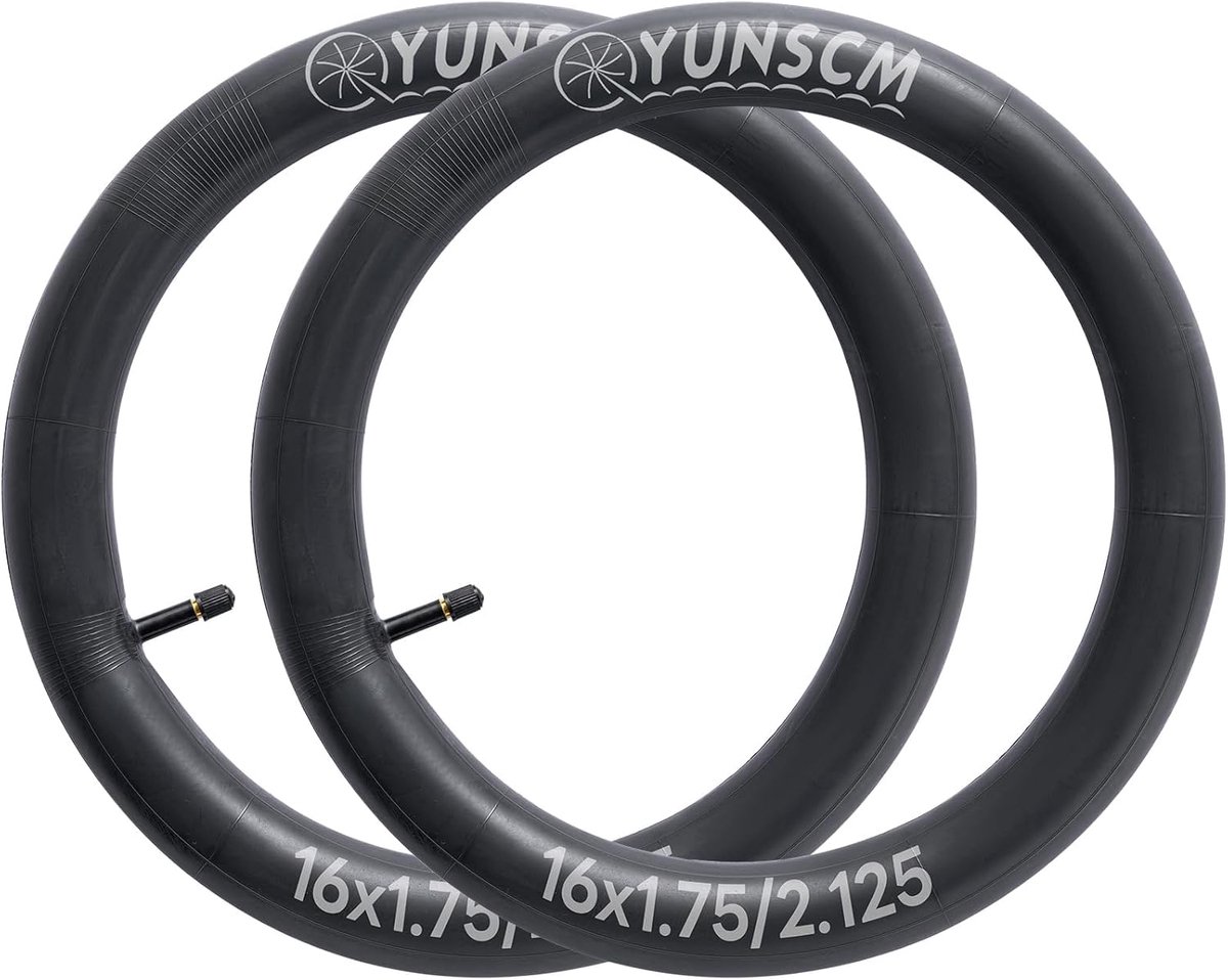 SnelShoppen - 2 Stuks 16 Inch Fietskamer Binnenband 16X1.75/1.95/2.125 AV32mm Ventiel - Compatibel met Mountainbike en Racefiets