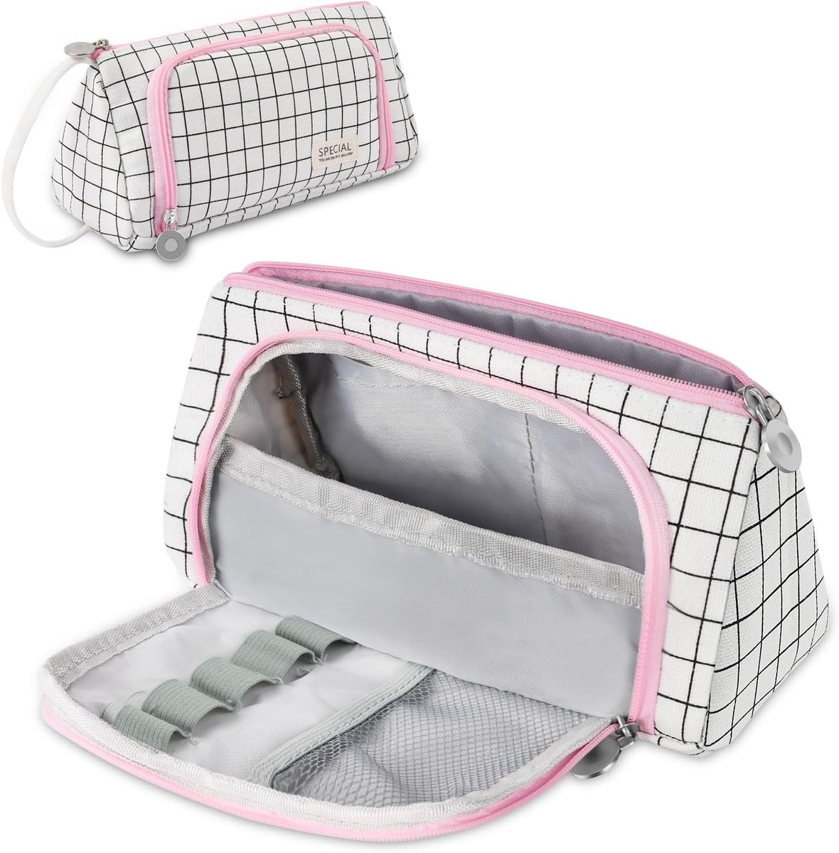 SnelShoppen - Makeup Bag, Vouwbare en Waterdichte Organiser, Make-up Tas voor Reizen, Cosmetica Opbergzak, Kleur: Zwart, Perfect voor Feest, Camping e