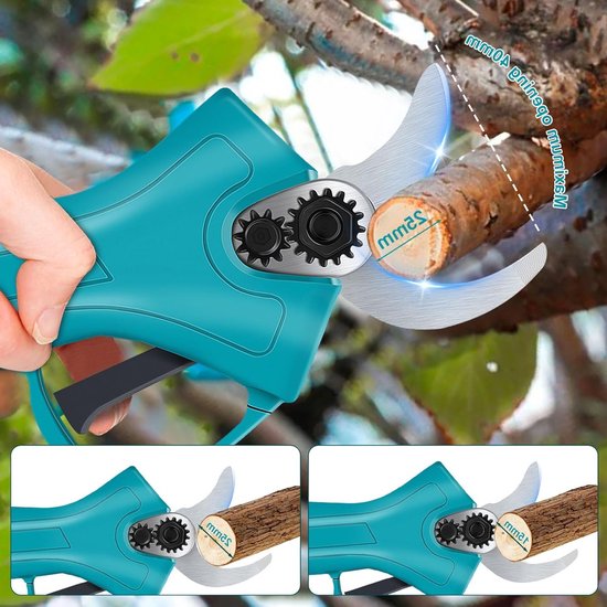 Dailygoods - Accu Snoeischaar - Elektrische Snoeischaar - Rubber Handvat - 40 mm Snijdiameter - Geschikt voor Makita Accu's - Modern Design van Dailygoods — afbeelding 2