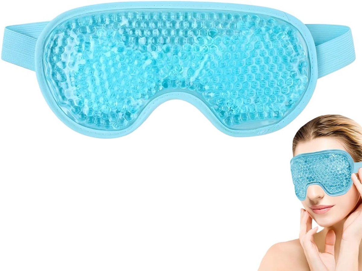 SnelShoppen - 1 Stuk Koud Gel Oogmasker - Migraine Masker - Koelend Slaapmasker - Gezichtsmasker voor Hoofdpijn, Opgezwollen en Vermoeide Ogen - Koele