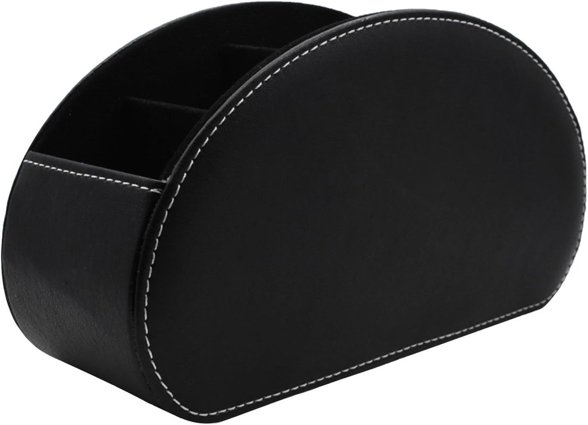 SnelShoppen - Multifunctionele Opslagdoos - Zwart Kunstleer - Organizer voor Sieraden, Pennen, Mobiele Telefoon, Visitekaartjes, Notitiepapier, Afstan