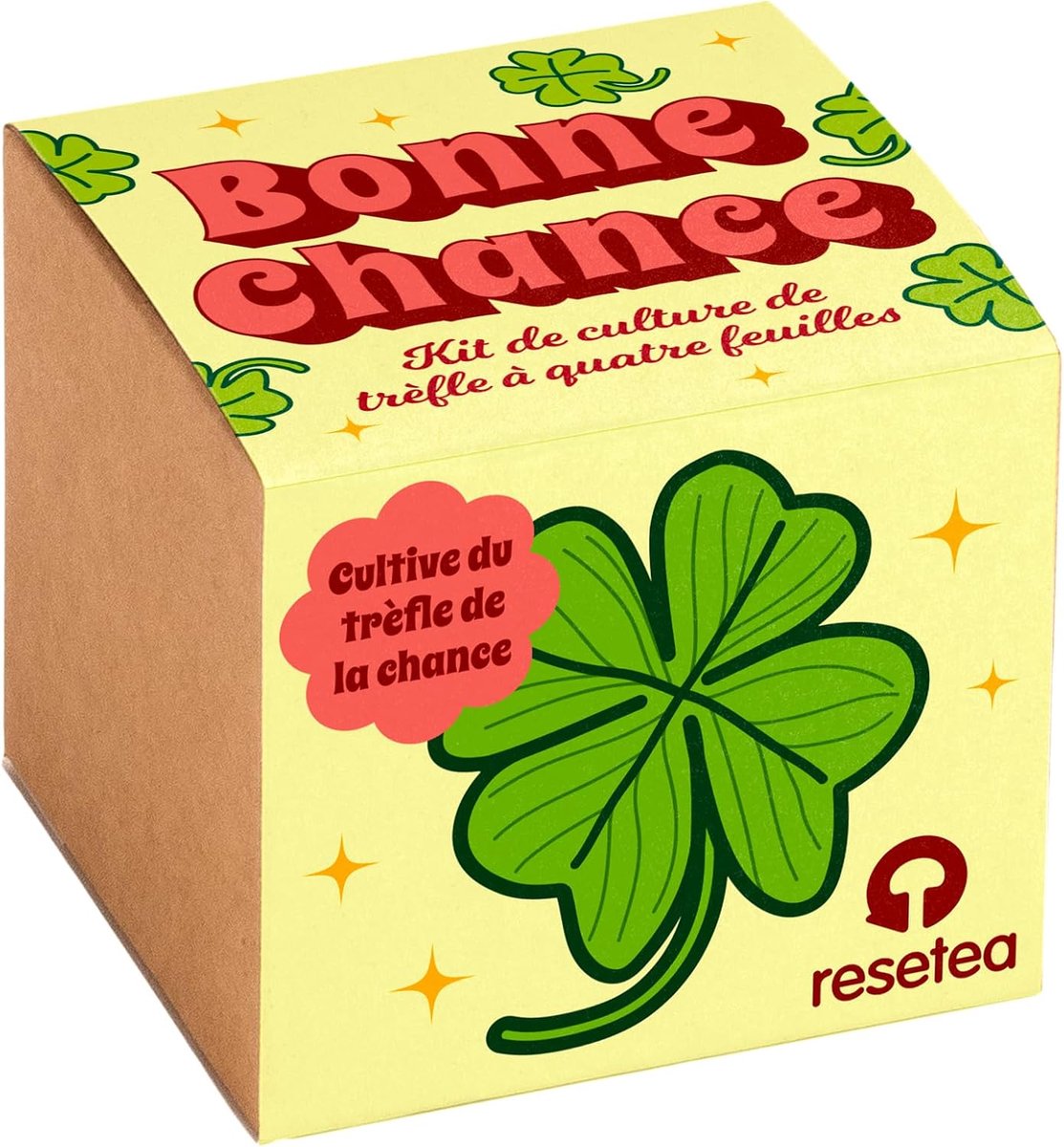 SnelShoppen - Good Luck 4 Leaf Clover Grow Set - Teel je Geluksplant Thuis - Origineel Cadeau voor Geluk en Prosperiteit - Eenvoudig en Decoratief