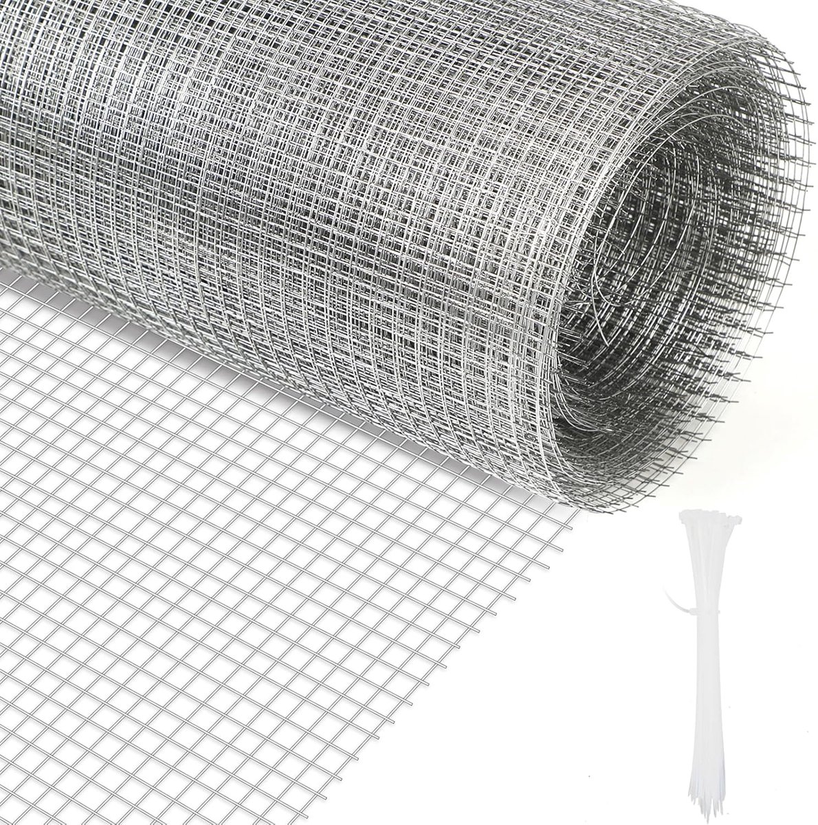 SnelShoppen - Vole Grid 40 cm x 7 m - Galvanized Mesh Draadgaas - Fijn Gaas 6 mm x 6 mm - Duurzaam en Weerbestendig voor Raised Bed, Kleine Dieren, Mu