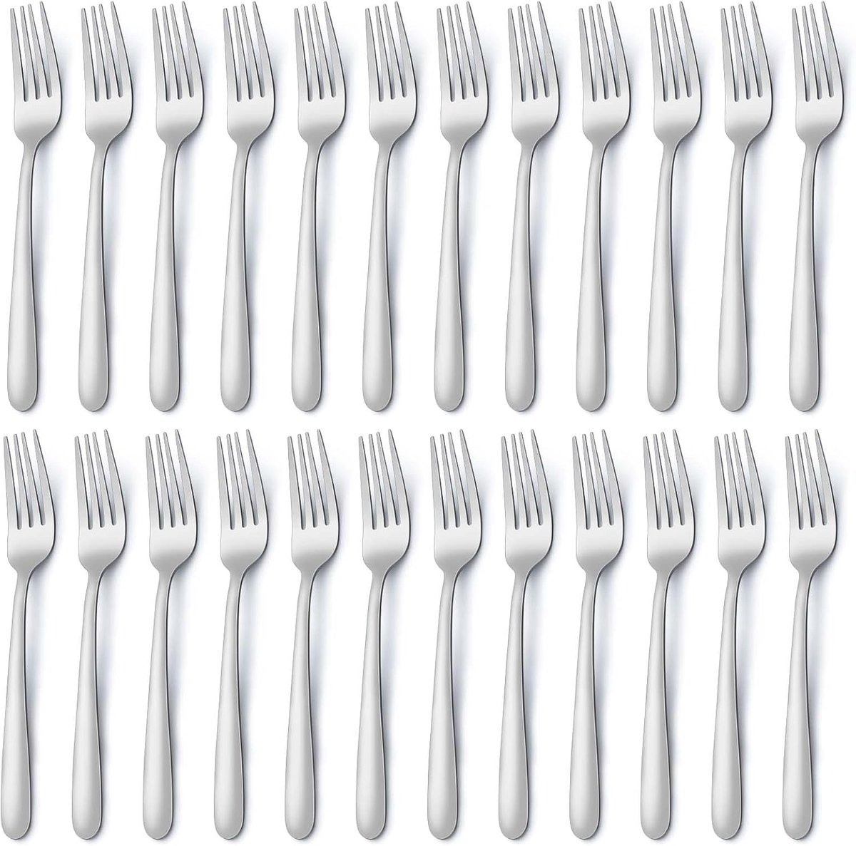 SnelShoppen - 24-delige RVS Tafelvorken Set 20.7cm, Spiegelschoon, Vaatwasmachinebestendig, Perfect voor Feesten, Restaurants, BBQ en Huishoudens