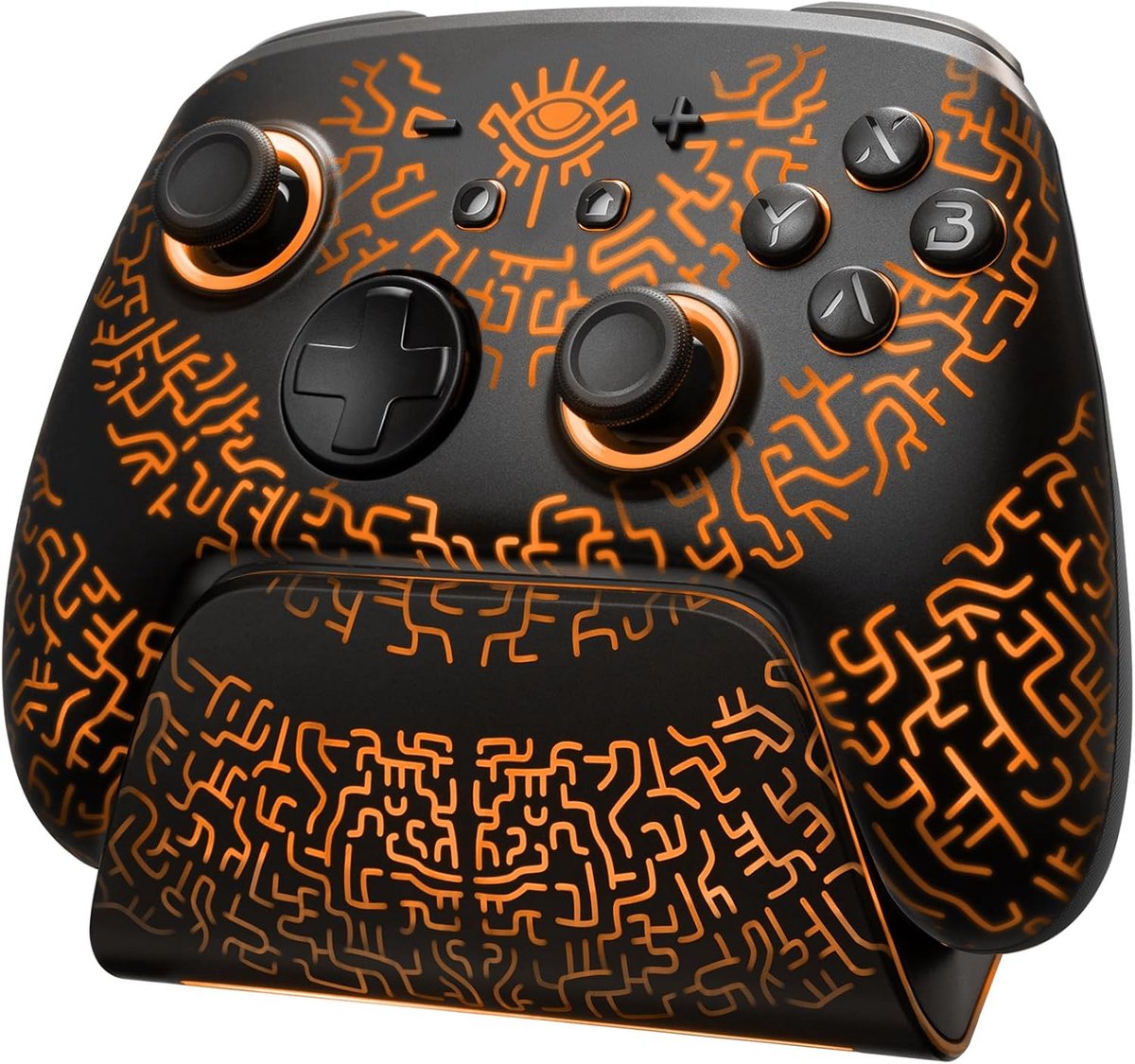 SnelShoppen - Draadloze Switch 2 Controller met Laadstation, Compatibel met Switch 2/OLED, Multifunctioneel Dock, Luminex Bluetooth Gamepad, 7 LED-kle