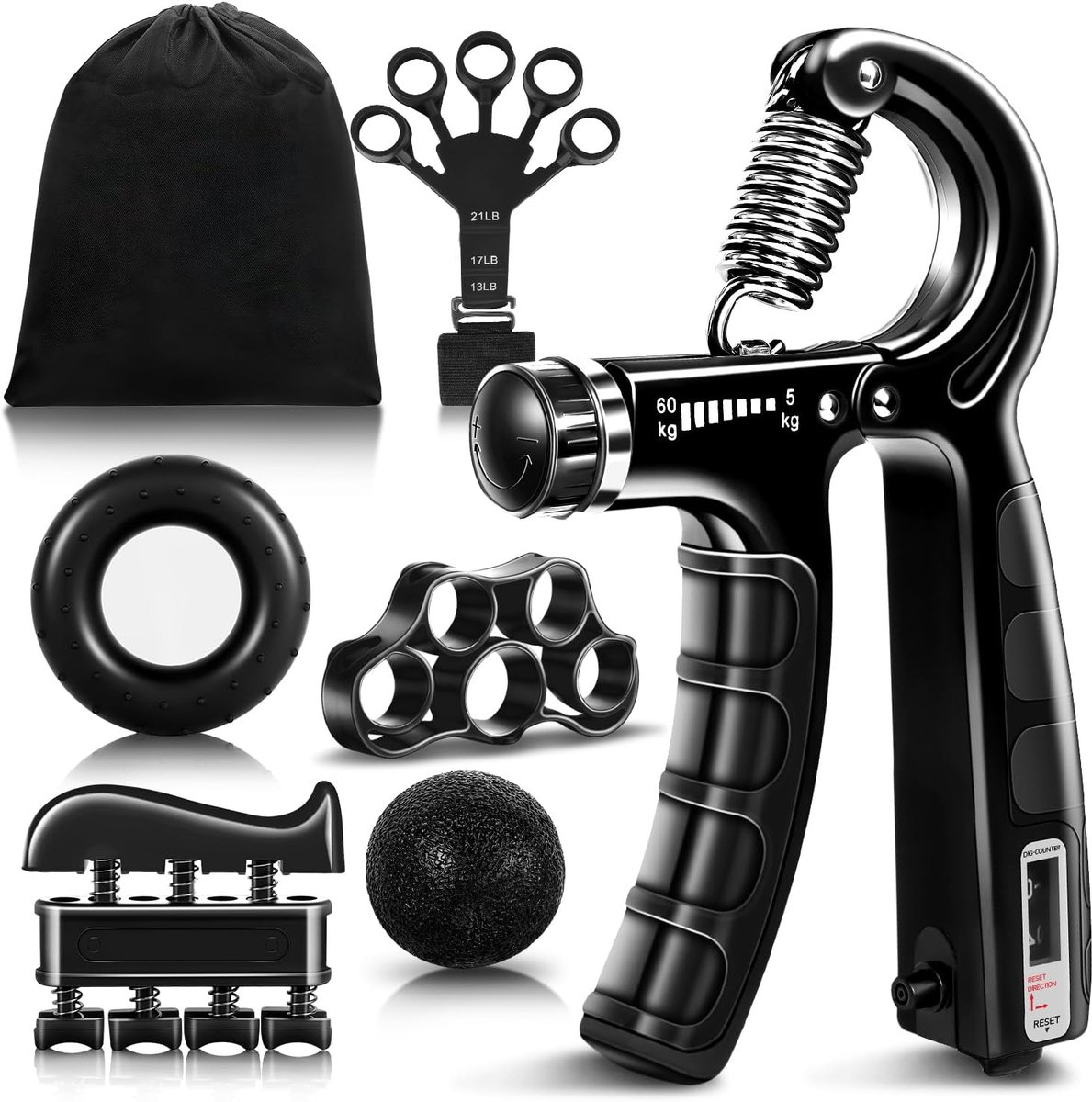 SnelShoppen - Flintronic Handle Amplifier Set - Verstelbare Handgreep voor Sterke Polsen, Vingers, Onderarmen en Handen - Tot 60kg Weerstand - Ideaal
