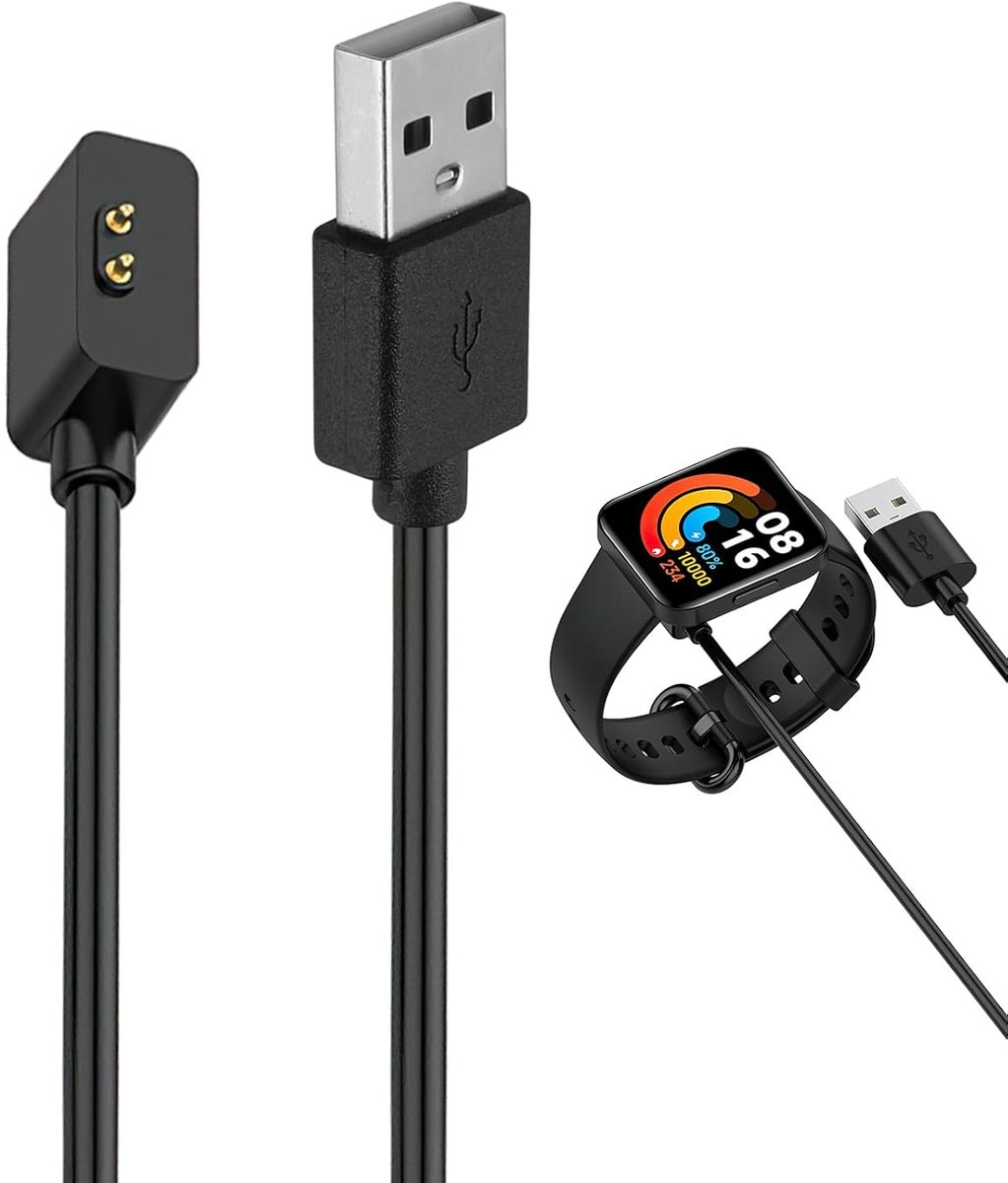 SnelShoppen - Magnetische Oplader voor Horloge, Draadloze Oplaadstation met 1m USB Oplaadsnoer - Zwart, Ideaal voor Thuis en Op Reis