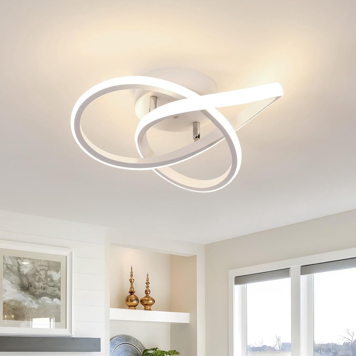 SnelShoppen - 30W LED Plafondlamp - Moderne Bloemvorm - 3300 Lumen - Natuurlijke Witlicht 4500K - Ideaal voor Slaapkamer, Hal, Keuken, Balkon - Elegan