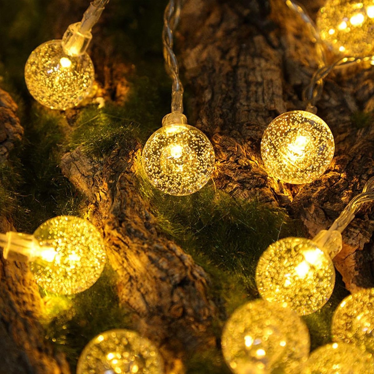 SnelShoppen - Crystal Ball Fairy Lights - 3m 20 LED Lichten met 2 Modi - Warm Witte Sfeerlichtjes voor Binnen, Bruiloften, Verjaardagen, Slaapkamer en
