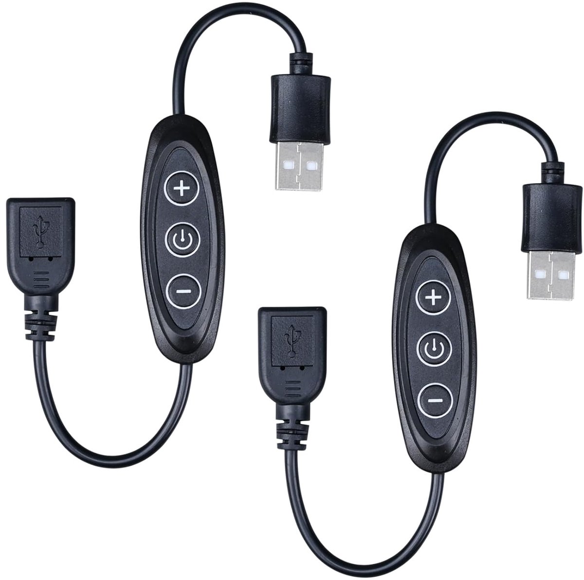 SnelShoppen - 5V USB Dimmer Schakelaar voor LED Strip Licht - 10 Helderheidsniveaus - 2 Stuks - Perfect voor Feest, Tuin, Keuken, Camping
