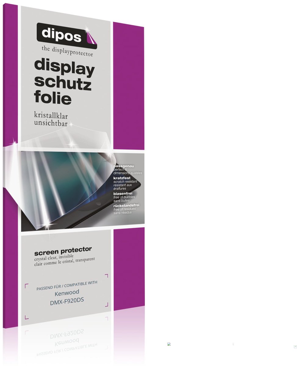 dipos – 2x Beschermfolie geschikt voor Kenwood DMX-F920DS | Krasbestendige & heldere Screenprotector Ultra-Thin