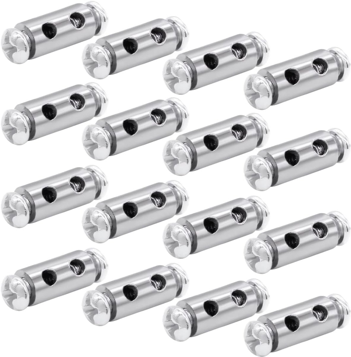SnelShoppen - Pack van 16 kabelclips - Draadklem met schroefdop - Geschikt voor 1-2 mm draad en stalen kabels - Robuust staal met dubbele uiteinden