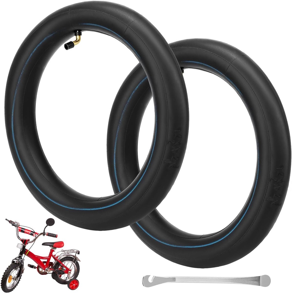 SnelShoppen - 2Pcs 12.5x2.25 Fietstubes, 12 1/2 x 2 1/4 Binnenbanden voor Elektrische Steps, Balance Bikes, Punctiebestendig, Butyl Rubber