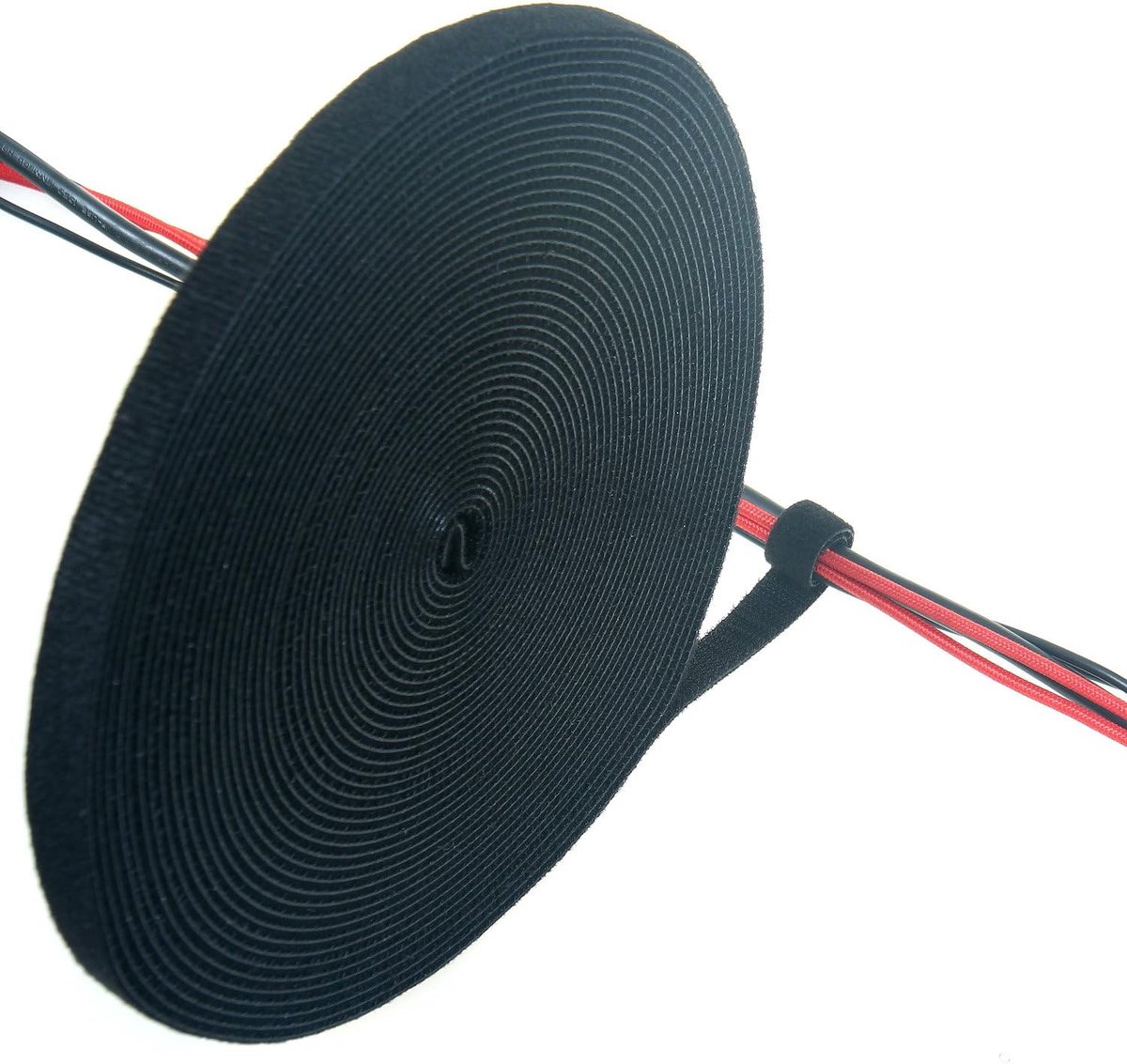 SnelShoppen - 10M x 20mm Velcro Kabelbinders Dubbelzijdig Zelfklevend, Herbruikbaar en Afkappbaar Kabelbeheer, Zwart, Ideaal voor Kantoor, Studio, Hui