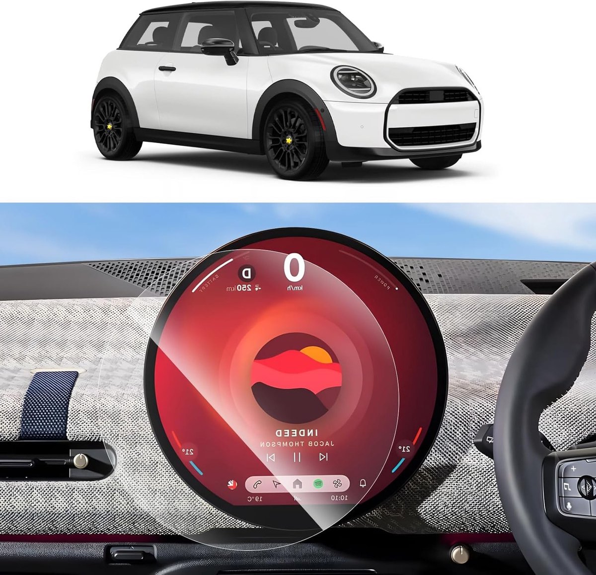 2 Pack Screen Protector voor NEW Mlnl C00per COUNTRYMAN ACEMAN 2024 2025 - Bescherming voor Navi Scherm, PET Materiaal, 9.4 Inch Schermbeveiliging