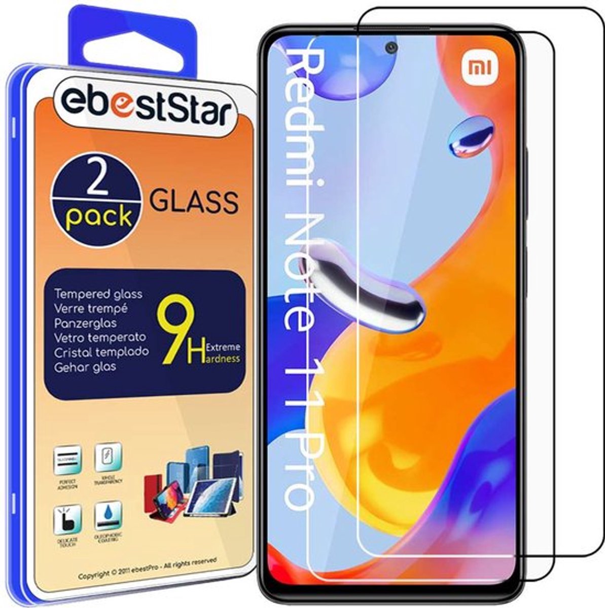 ebestStar - {2 Stuks} Gehard glas geschikt voor Xiaomi Redmi Note 11 Pro, 5G, Screen Protector Cover, Schermbeschermer Tempered Glass