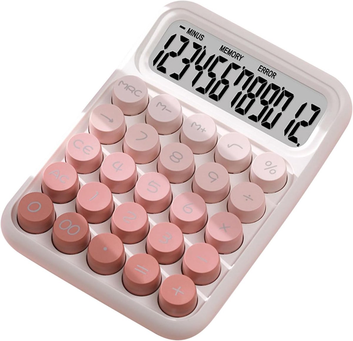 SnelShoppen - Cute Desktop Calculator 12 Digit Groot Toetsenbord Eenvoudig Scherm Bureau Calculator Roze Blauw Groen Desk Accessoires voor Studenten e