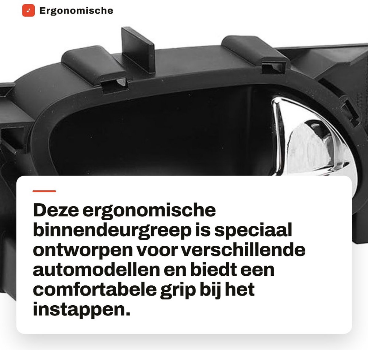 Dailygoods- Binnendeurgreep Ergonomisch - Kunststof - Deurhandgreep - Rechtsvoor/Rechtsachter - Geschikt voor 508 I/C4 II - OEM-nummer 9144C1 - Deurgreep