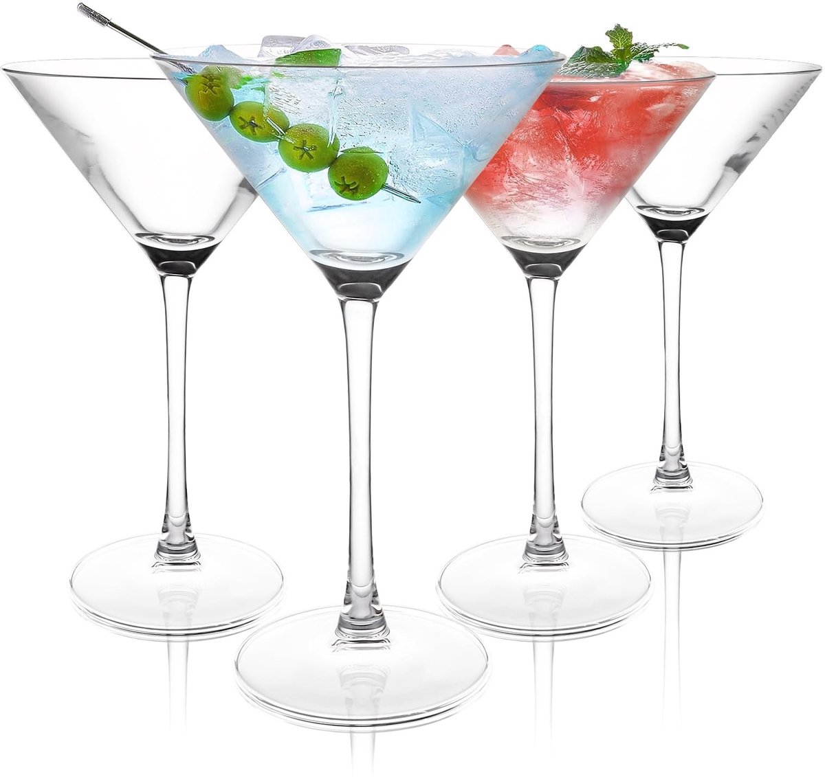Dailygoods - MIVIDE Martini-glazen, set van 4 stuks, Martini-glazen, cocktailglazen, Martiniglas kristal voor restaurants, feesten