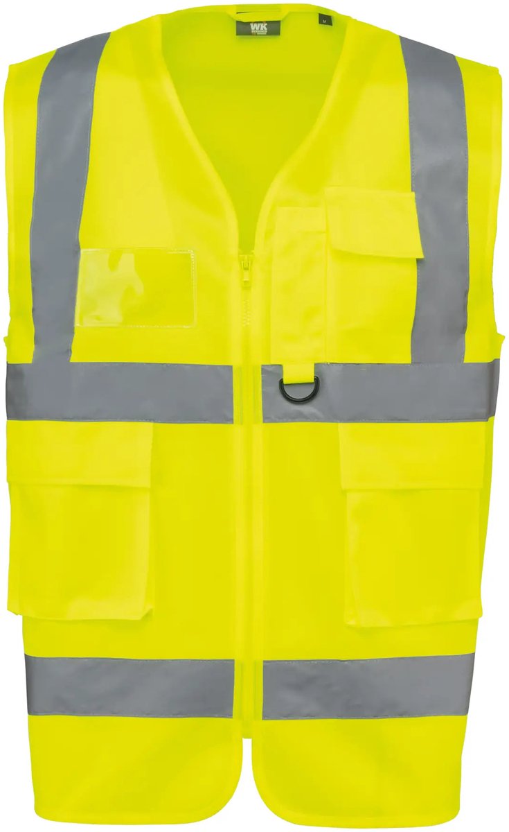 Recycled veiligheidshesje met zichtbare rits WK. Designed To Work