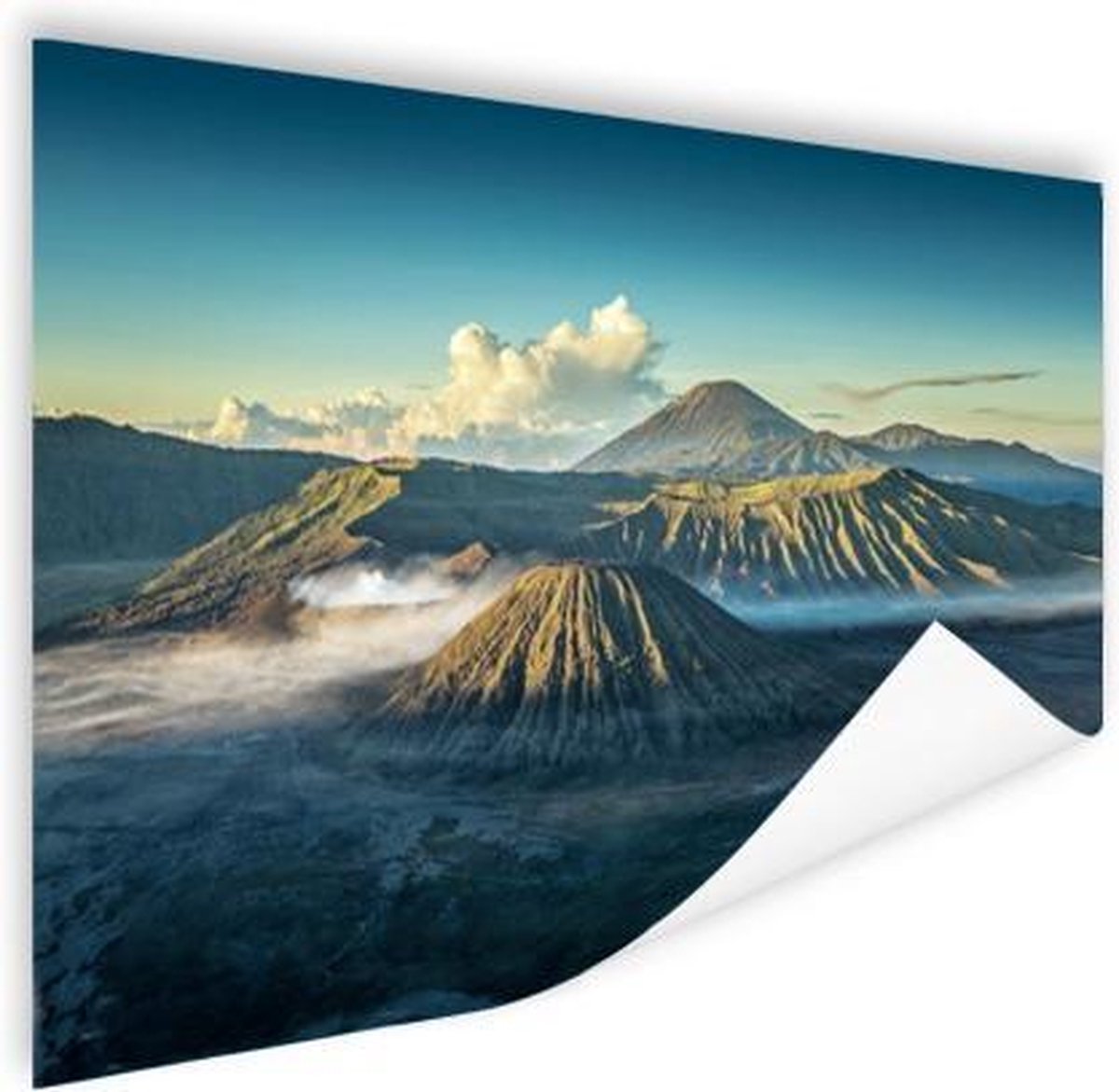 Poster Bromo vulkaan in de mist - 90x60 cm