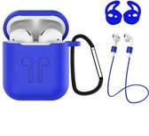Hoes voor Apple AirPods 2 Hoesje Case 3-in-1 Siliconen Cover - Blauw