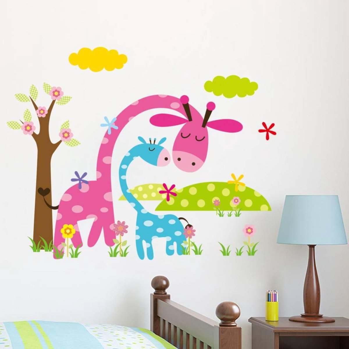 Muursticker kinderkamer – Babykamer – Muurdecoratie – Muurstickers babykamer – Dieren – Giraf - DisQounts
