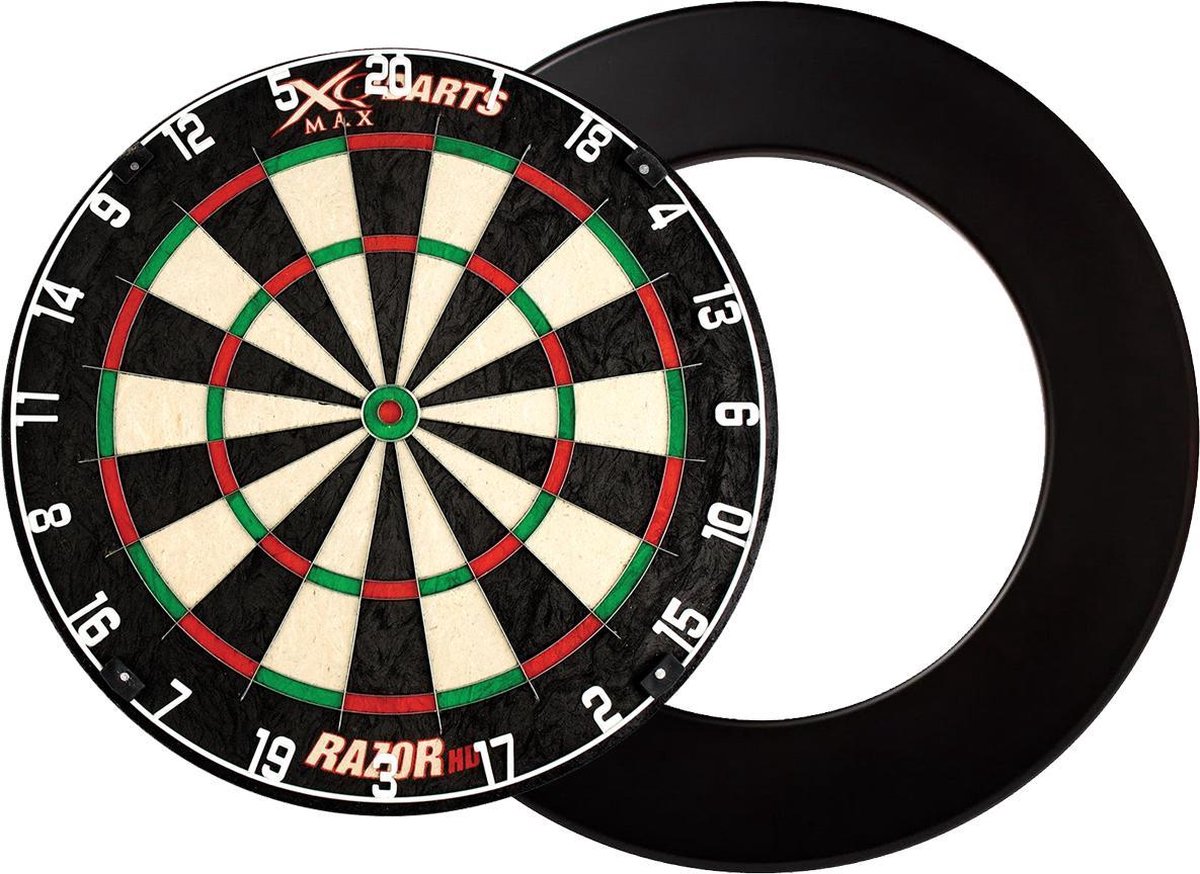 XQ Max - Razor HD Bristle - dartbord - inclusief - dartbord surround ring - Zwart